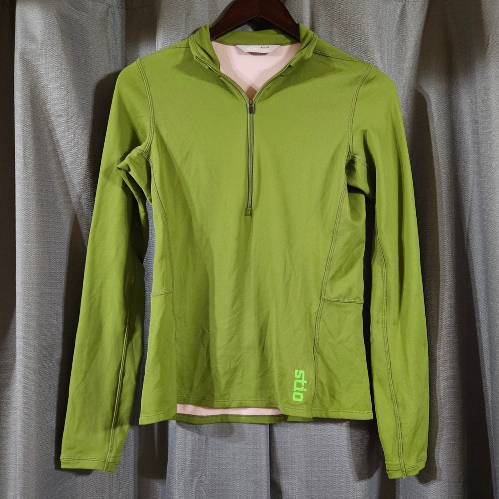 Stio Green Quarter Zip Performance Pullover Long Sleeve Athletic Top Womens‎ S